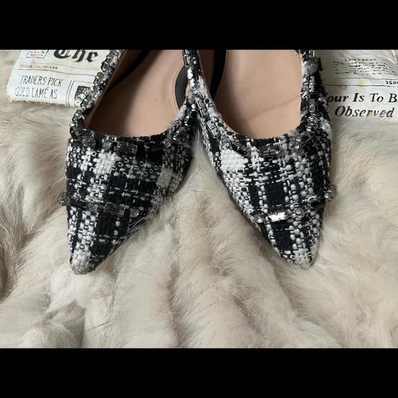 Zara Tweed Ballet Flat - Picture 2 of 5